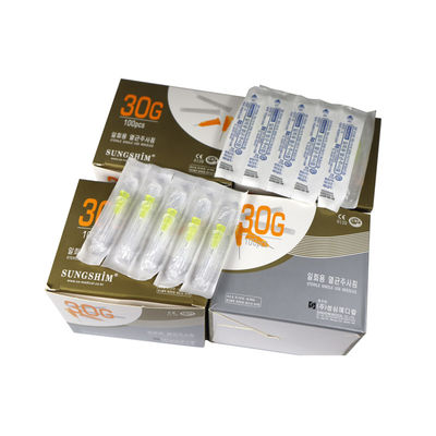 30G Meso Agulha 4mm comprimento 304 aço inoxidável 100pcs / caixa para preenchimento dérmico