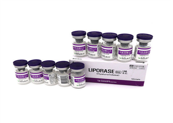 Liporase 1500iu Hyaluronidase 10 frascos Solução para dissolver ácido hialurónico