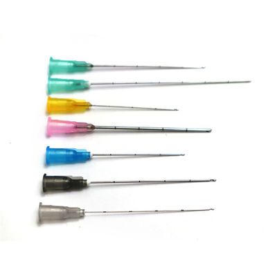 Agulha contundente descartável de clínica estética 25 g 50 mm Microcánulas finas estéreis