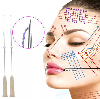 Fio de PDO Cog Descartável Agulha Romba Nariz Tubarão Moldagem Lifting com Fio de PDO