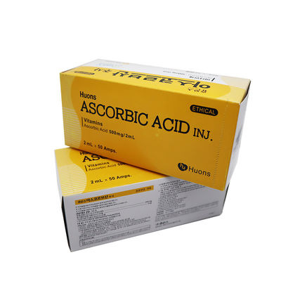 Ácido ascórbico Huons Ácido ascórbico pura Vitamina C Vc Esfregão branqueador Injecção 50 Ampolas