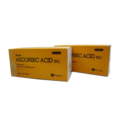 Ácido ascórbico Vitamina C pura Vc Esfregão branqueador Injecção 50 Ampolas
