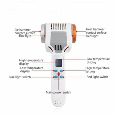 Máquina de levantamento facial do rejuvenescimento da pele do diodo emissor de luz da crioterapia ultrassônica do martelo frio quente
