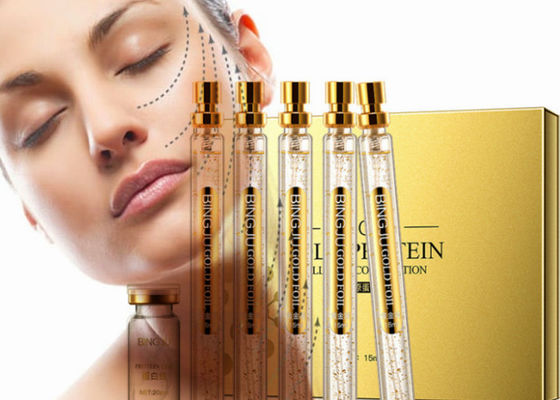 Filamento de Colágeno Dourado Cuidados Faciais Firming Lifting Serum 24K Filamento de Proteína de Ouro Peptido