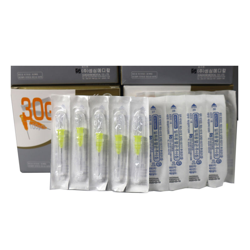 30G Meso Agulha 4mm comprimento 304 aço inoxidável 100pcs / caixa para preenchimento dérmico