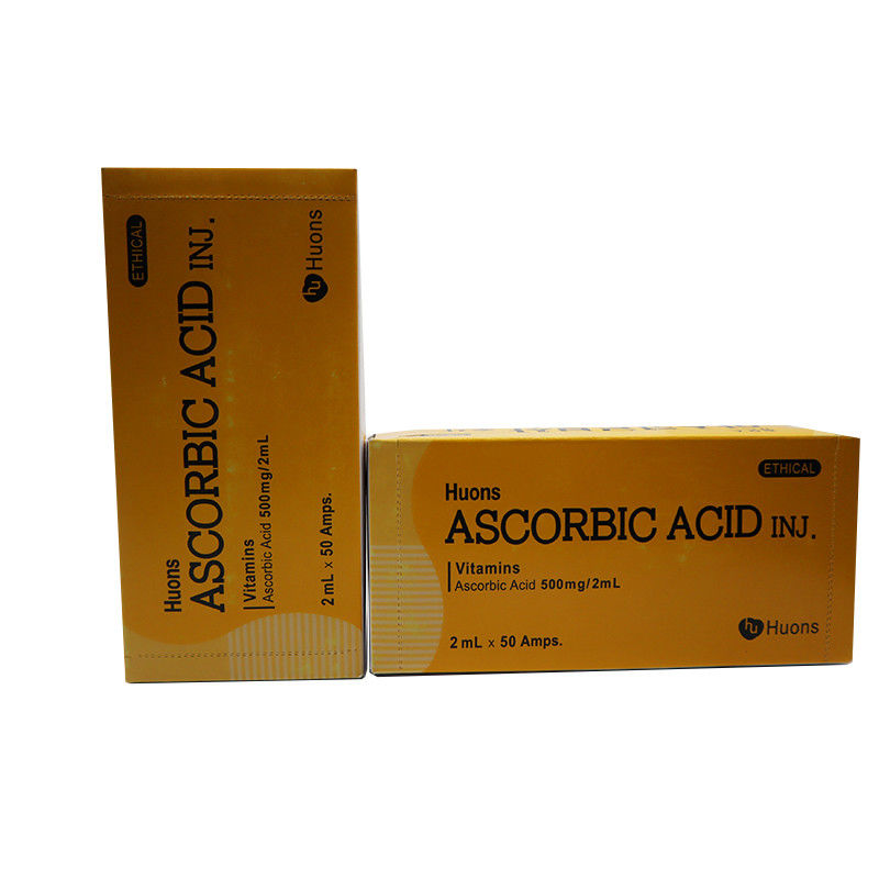 Ácido ascórbico Vitamina C pura Vc Esfregão branqueador Injecção 50 Ampolas