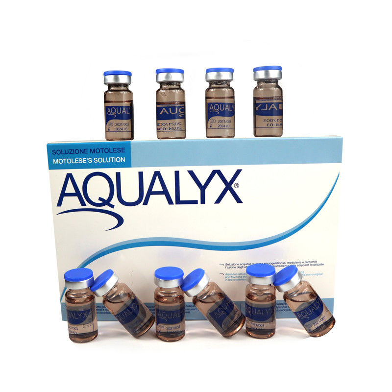 Aqualyx injecções dissolventes em gordura lipólise injectável por cabo ppcs perda de solução peso 8ml x 10 frascos AQUALYX