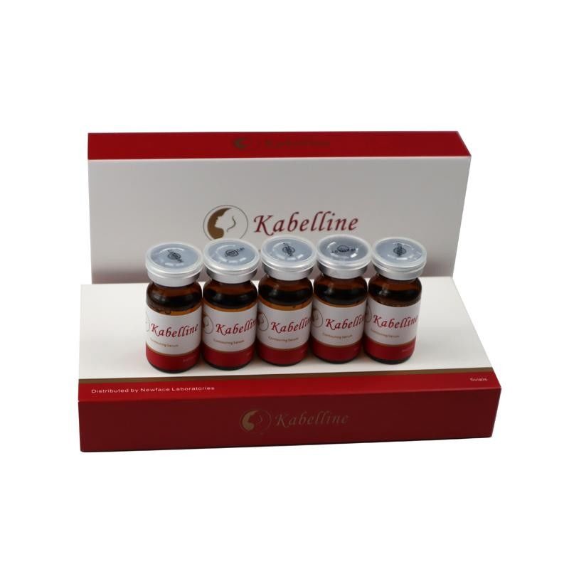Injecções dissolventes de gordura Kabelline 5 frascos X8 ml Solução para emagrecimento do rosto e do corpo Soro de contorno Produtos de beleza